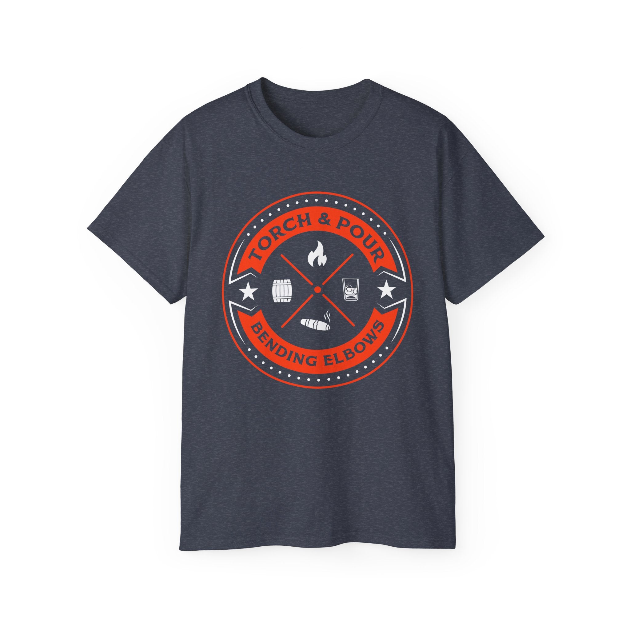 Torch & Pour Small Batch Ultra Cotton Tee - Orange & White Edition