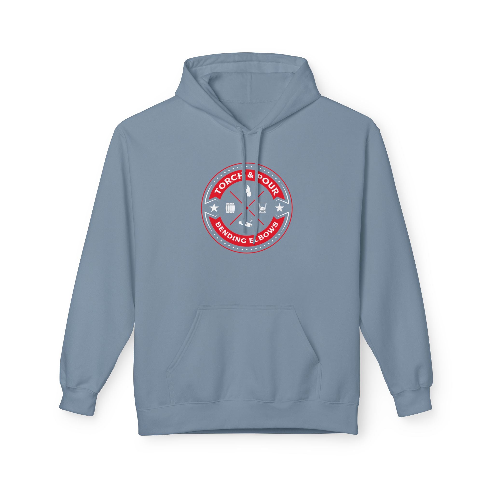 Torch & Pour Full Proof - Midweight Softstyle Fleece Hoodie - Red/White/White