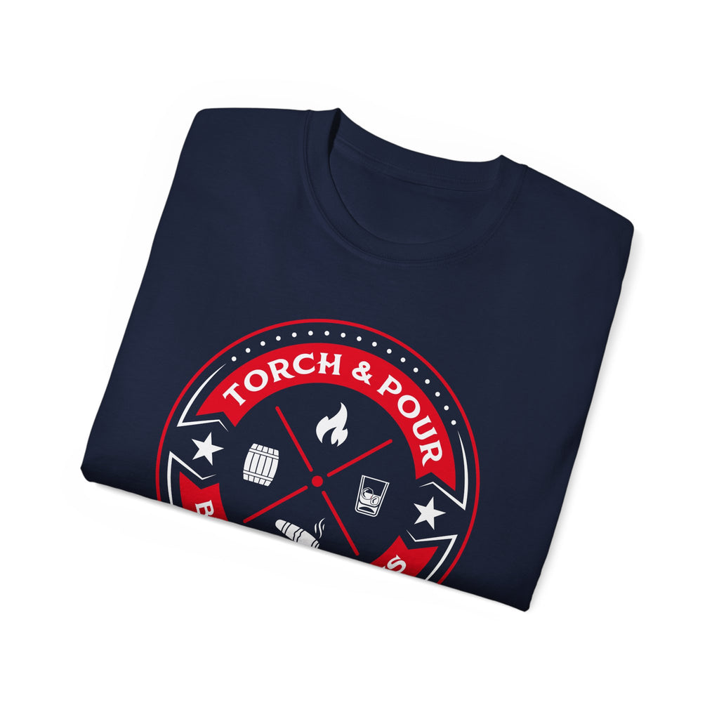 Torch & Pour Full Ultra Cotton Tee - Red/White/White