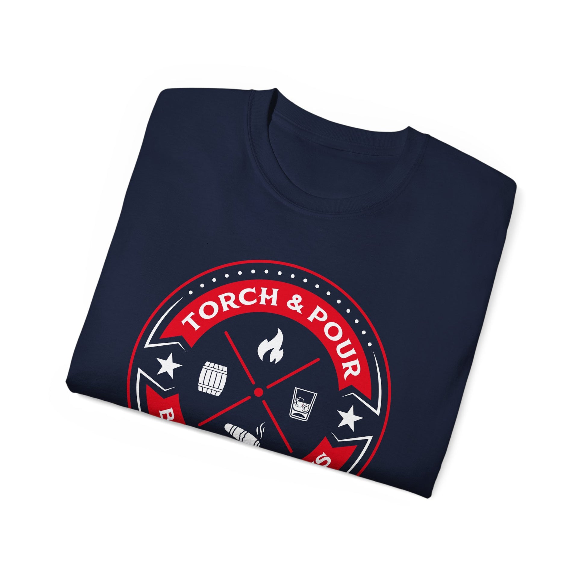Torch & Pour Full Ultra Cotton Tee - Red/White/White