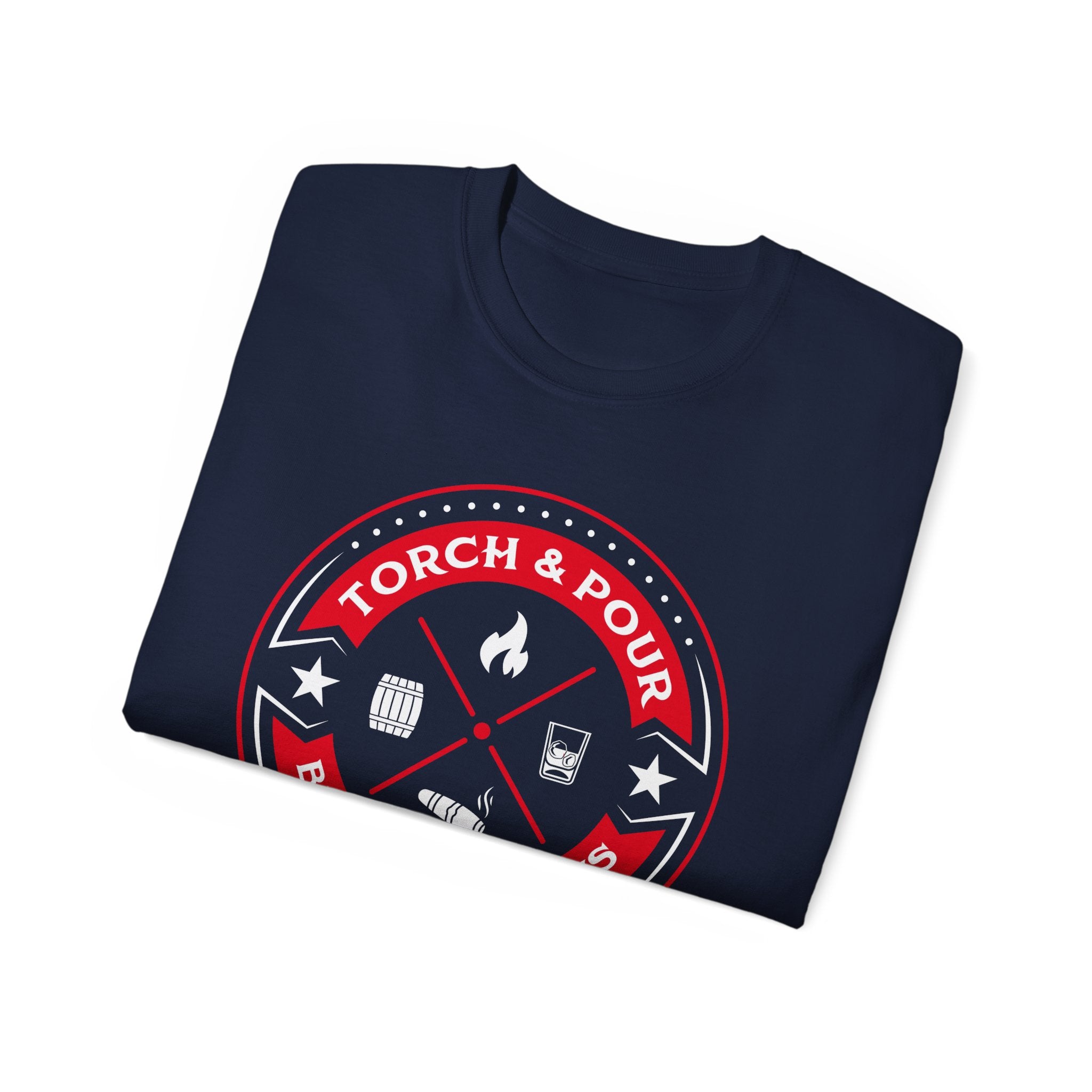 Torch & Pour Full Proof Ultra Cotton Tee - Red/White/White