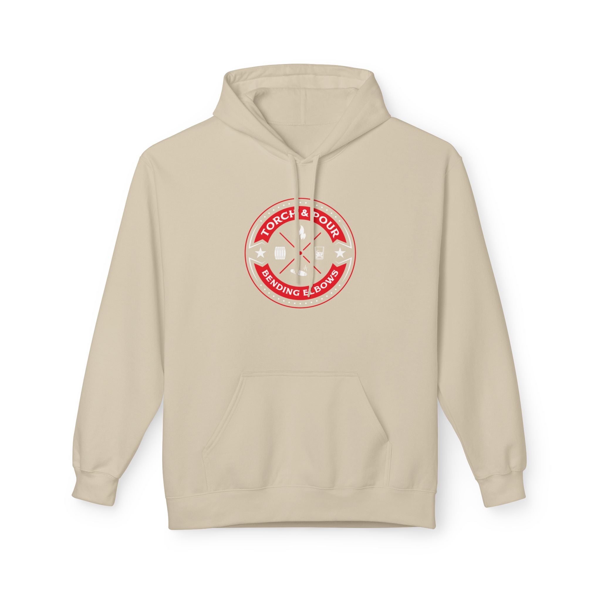 Torch & Pour Full Proof - Midweight Softstyle Fleece Hoodie - Red/White/White