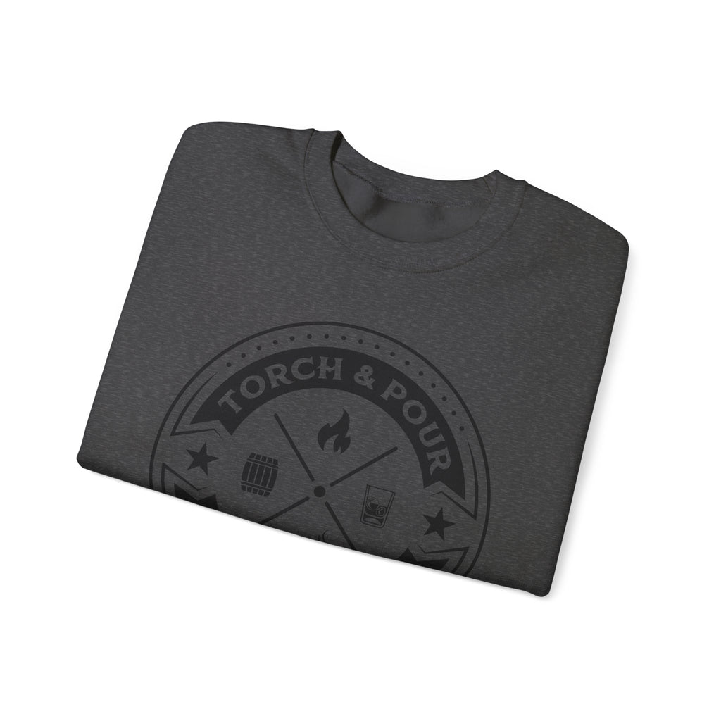 Torch & Pour Single Barrel - Heavy Blend™ Crewneck Sweatshirt - Black
