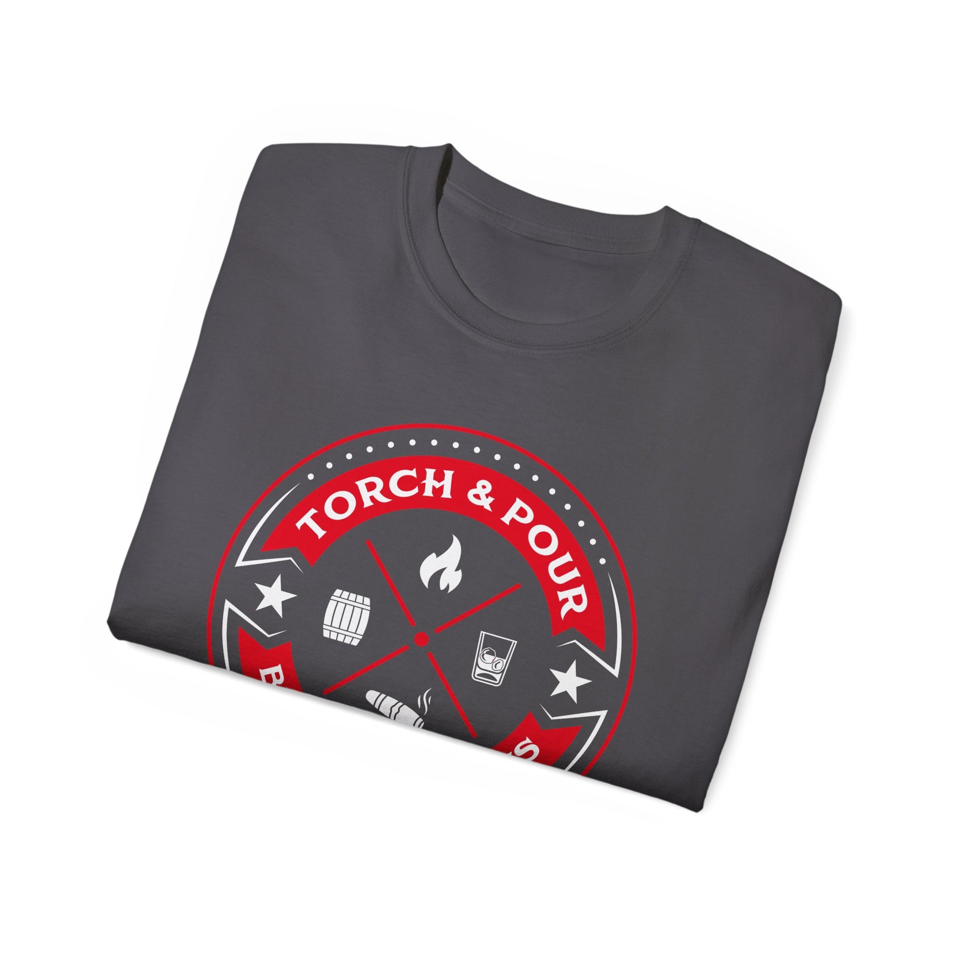 Torch & Pour Full Ultra Cotton Tee - Red/White/White