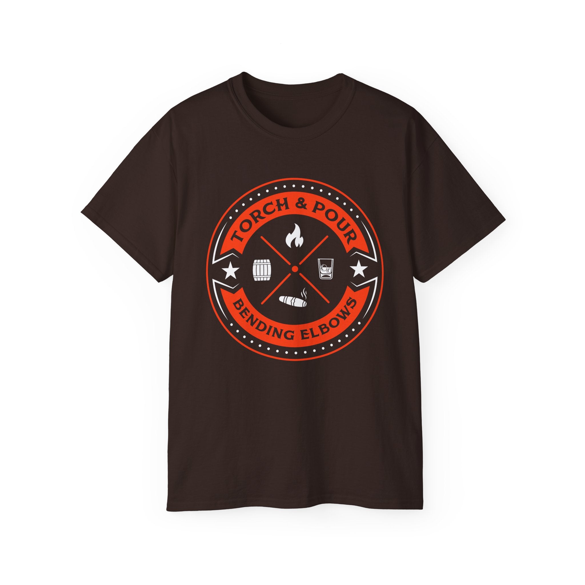 Torch & Pour Small Batch Ultra Cotton Tee - Orange & White Edition