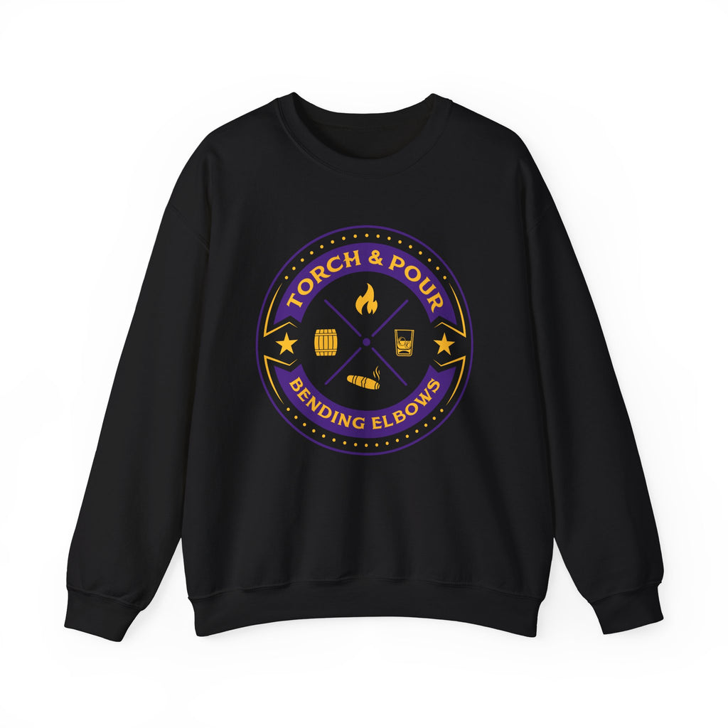 Torch & Pour Full Proof - Heavy Blend™ Crewneck Sweatshirt - Purple & Gold