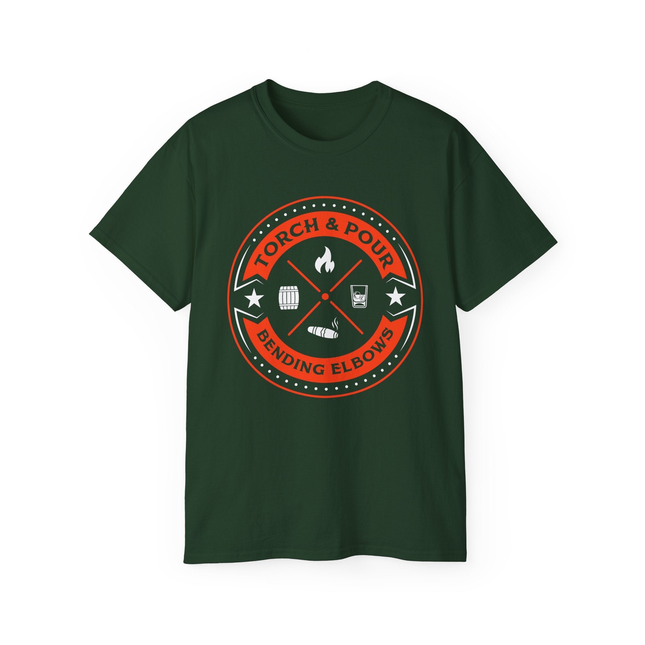 Torch & Pour Small Batch Ultra Cotton Tee - Orange & White Edition