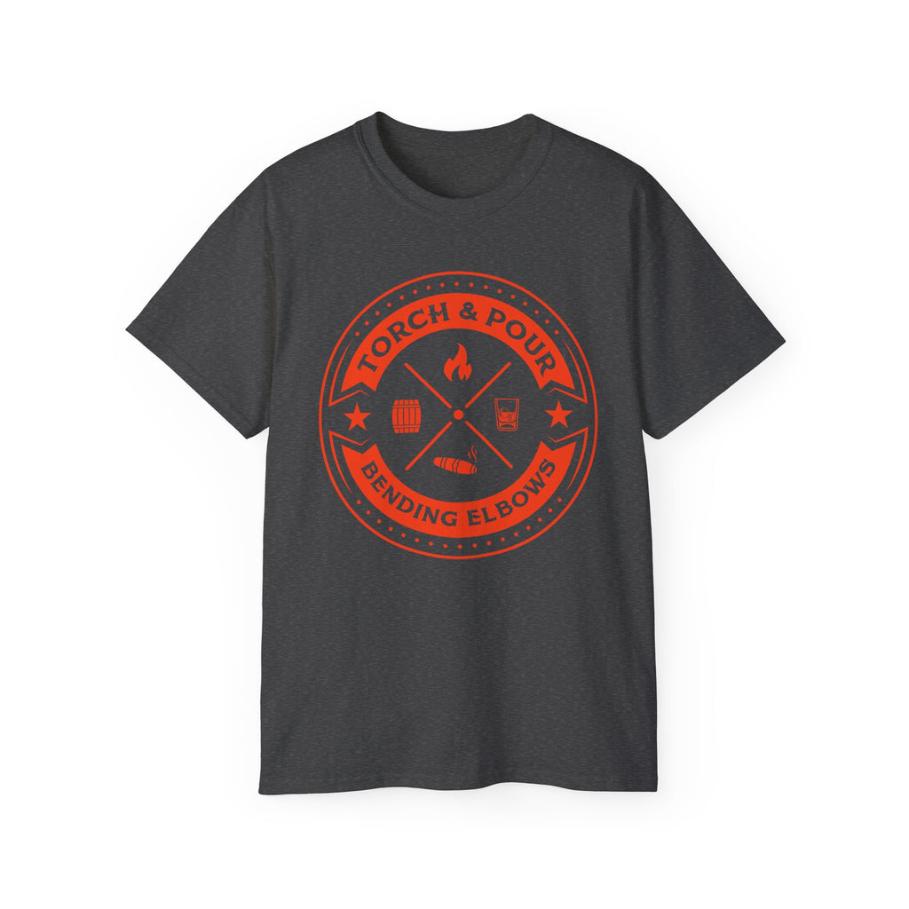 Torch & Pour Single Barrel Ultra Cotton Tee - Orange Logo