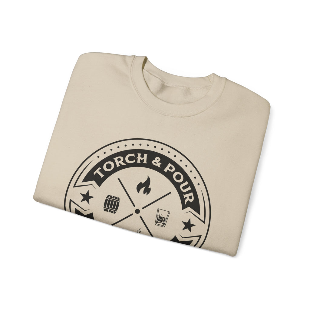 Torch & Pour Single Barrel - Heavy Blend™ Crewneck Sweatshirt - Black