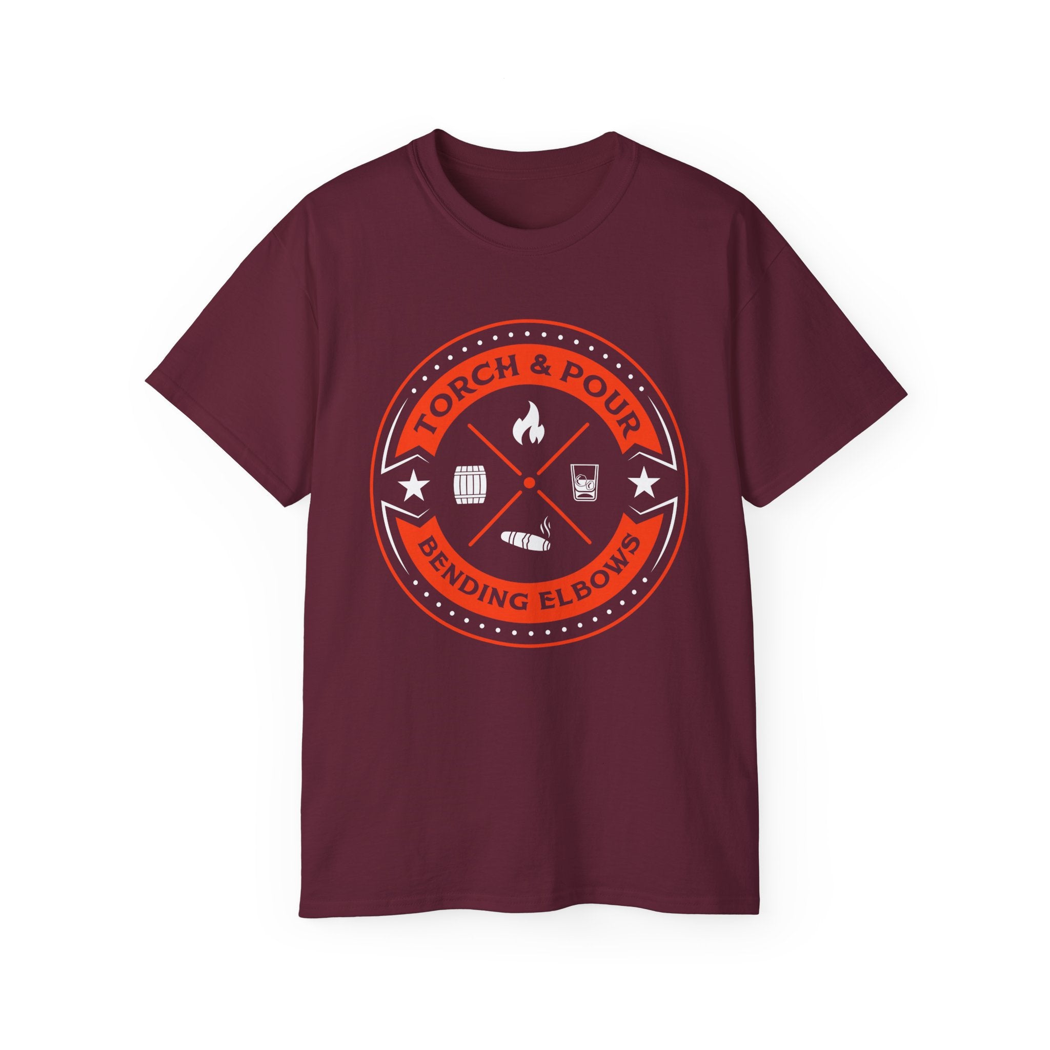 Torch & Pour Small Batch Ultra Cotton Tee - Orange & White Edition