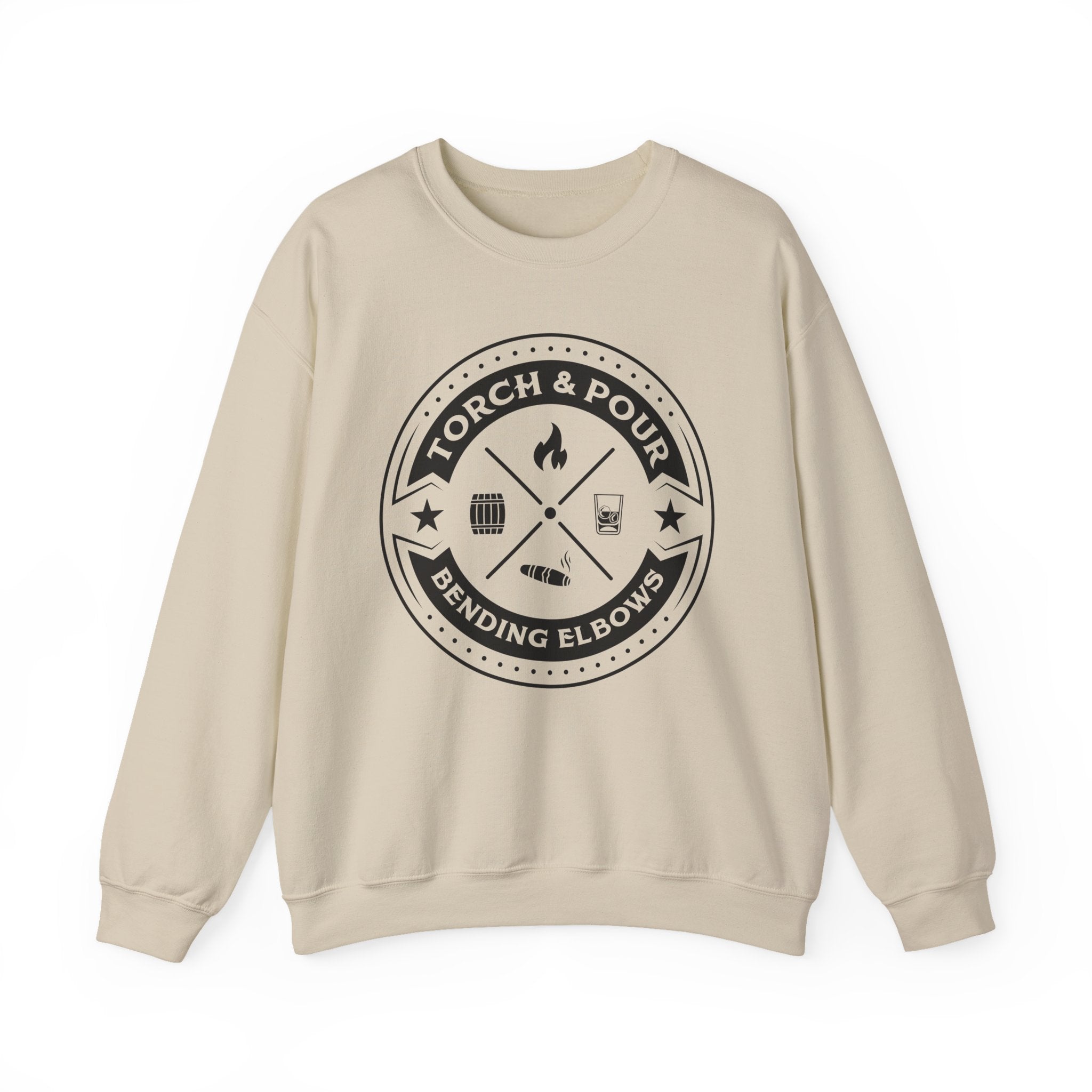 Torch & Pour Single Barrel - Heavy Blend™ Crewneck Sweatshirt - Black