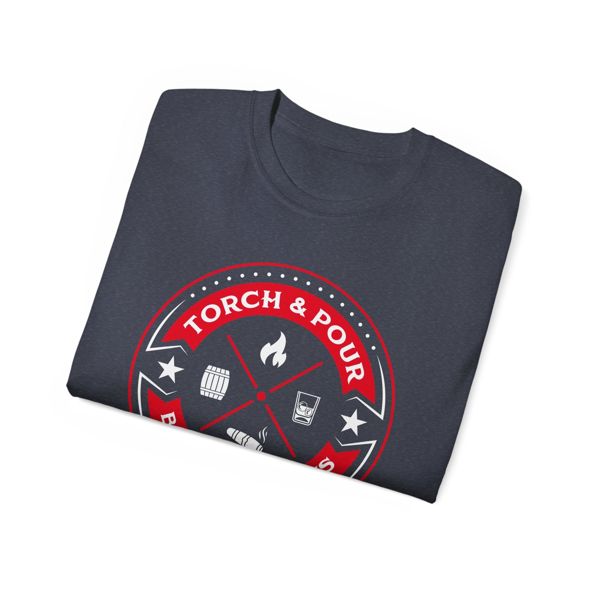 Torch & Pour Full Ultra Cotton Tee - Red/White/White