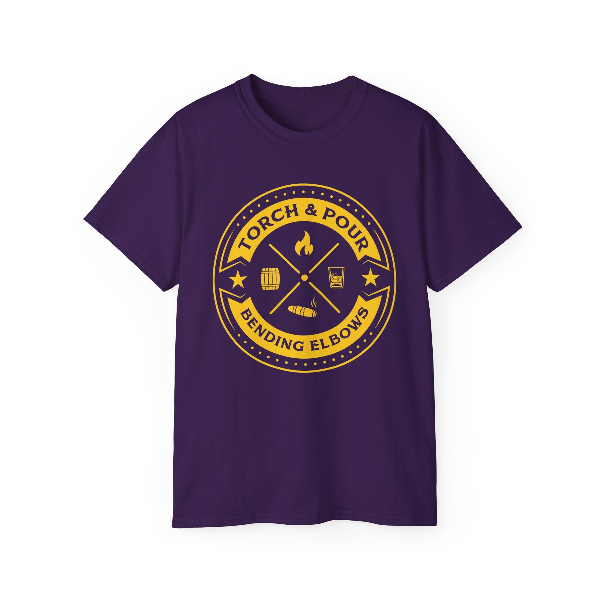 Torch & Pour Single Barrel Ultra Cotton Tee - Gold Logo