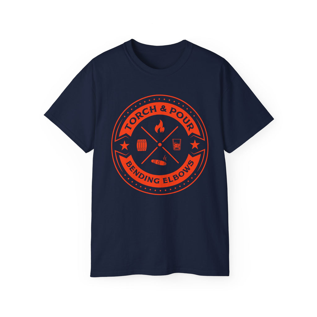 Torch & Pour Single Barrel Ultra Cotton Tee - Orange Logo