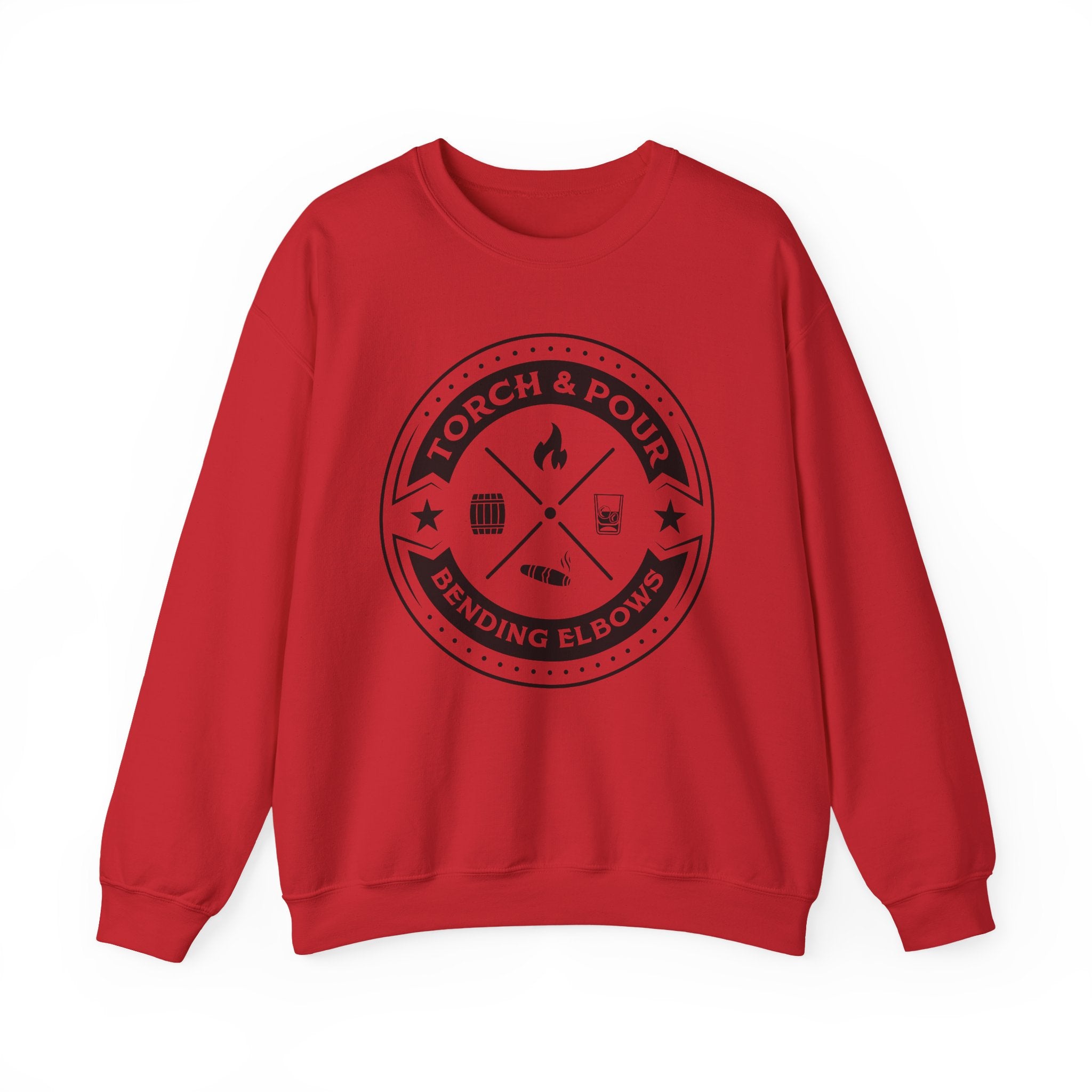 Torch & Pour Single Barrel - Heavy Blend™ Crewneck Sweatshirt - Black