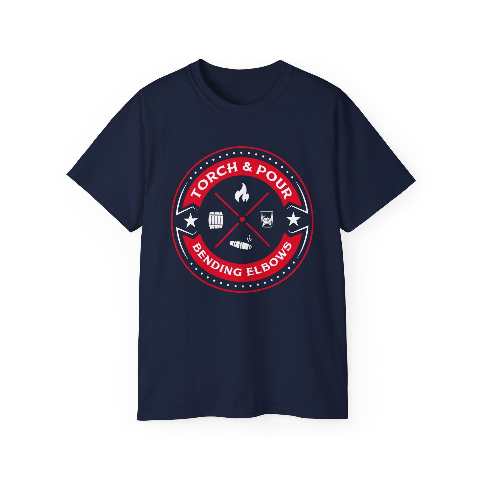 Torch & Pour Full Ultra Cotton Tee - Red/White/White
