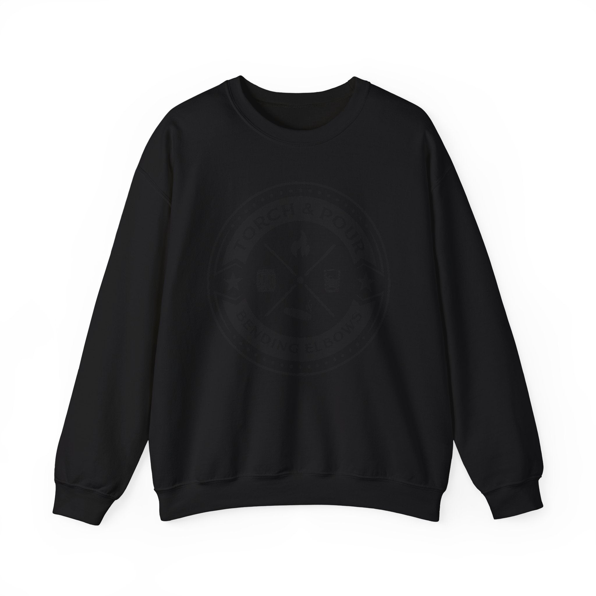 Torch & Pour Single Barrel - Heavy Blend™ Crewneck Sweatshirt - Black
