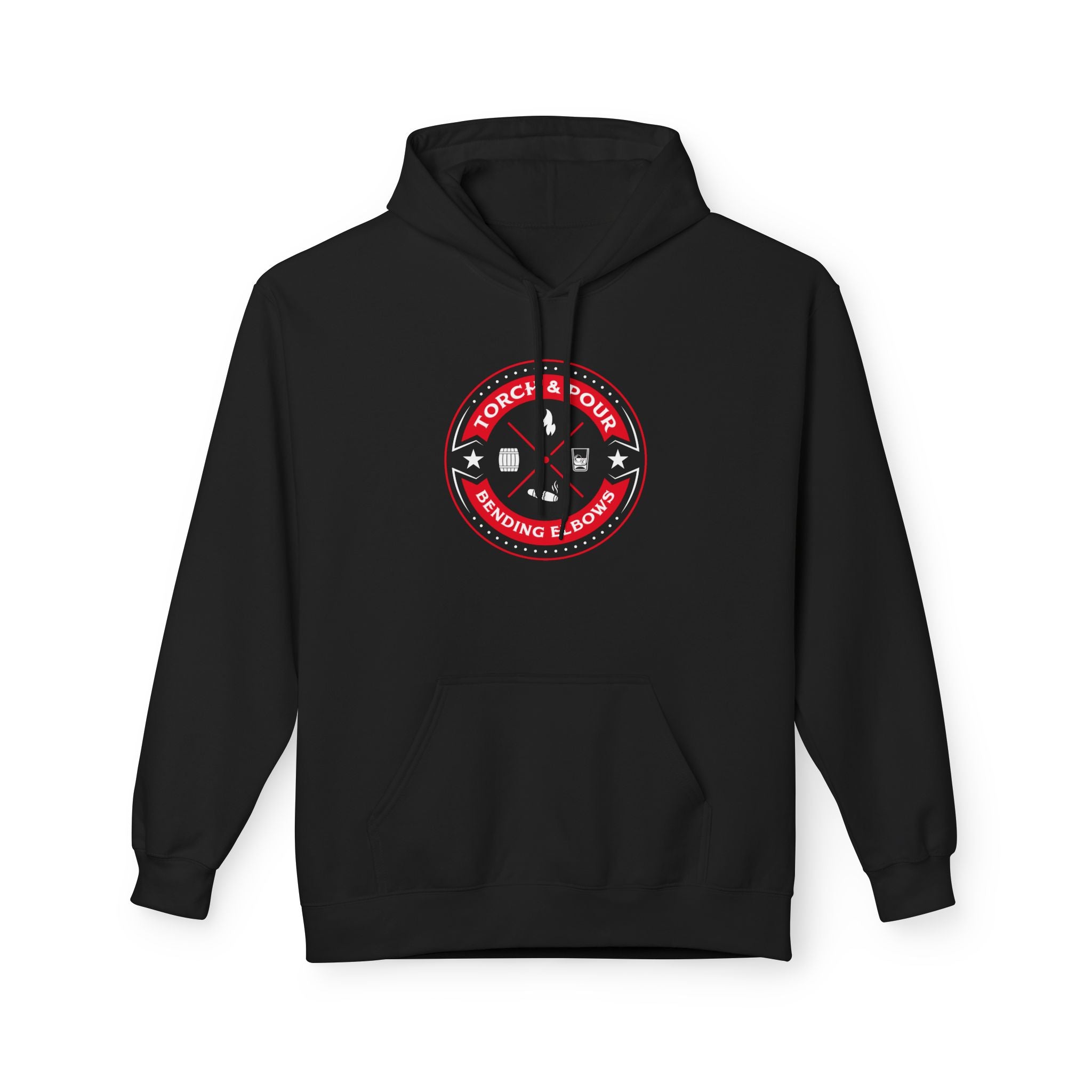 Torch & Pour Full Proof - Midweight Softstyle Fleece Hoodie - Red/White/White