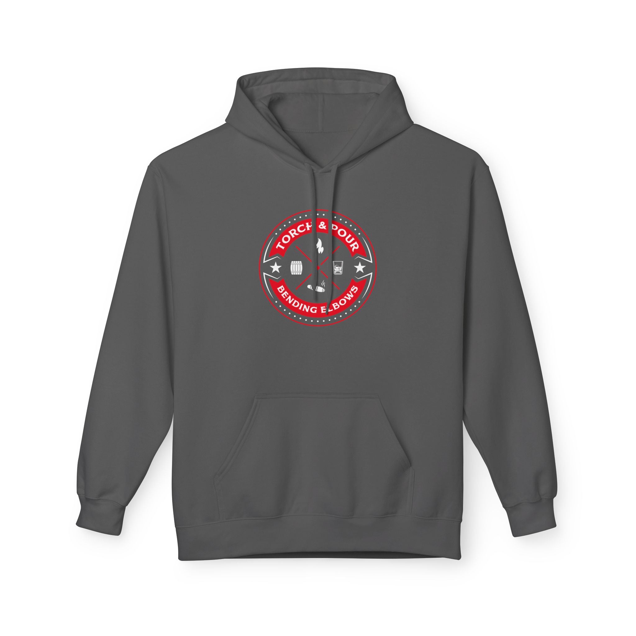 Torch & Pour Full Proof - Midweight Softstyle Fleece Hoodie - Red/White/White