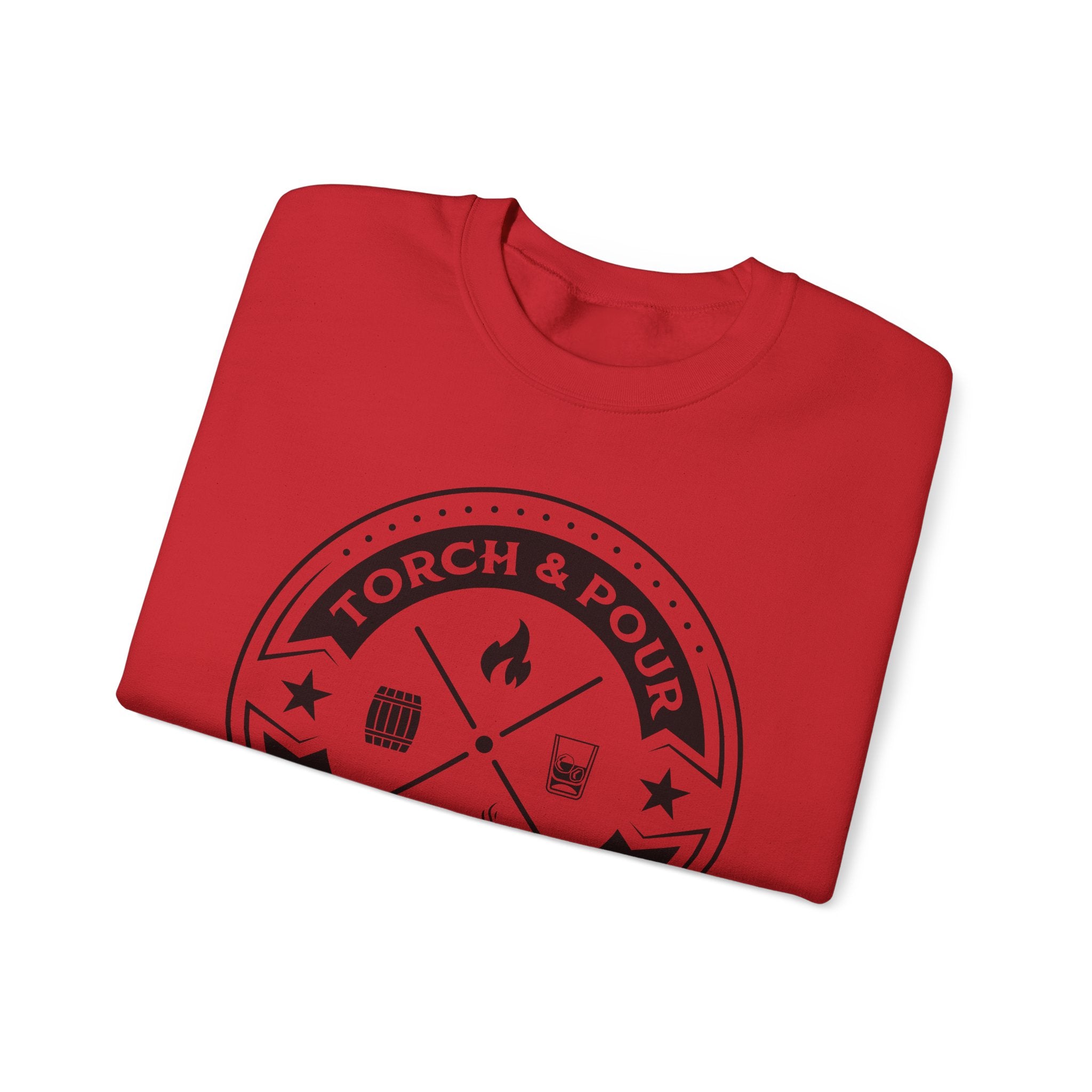 Torch & Pour Single Barrel - Heavy Blend™ Crewneck Sweatshirt - Black