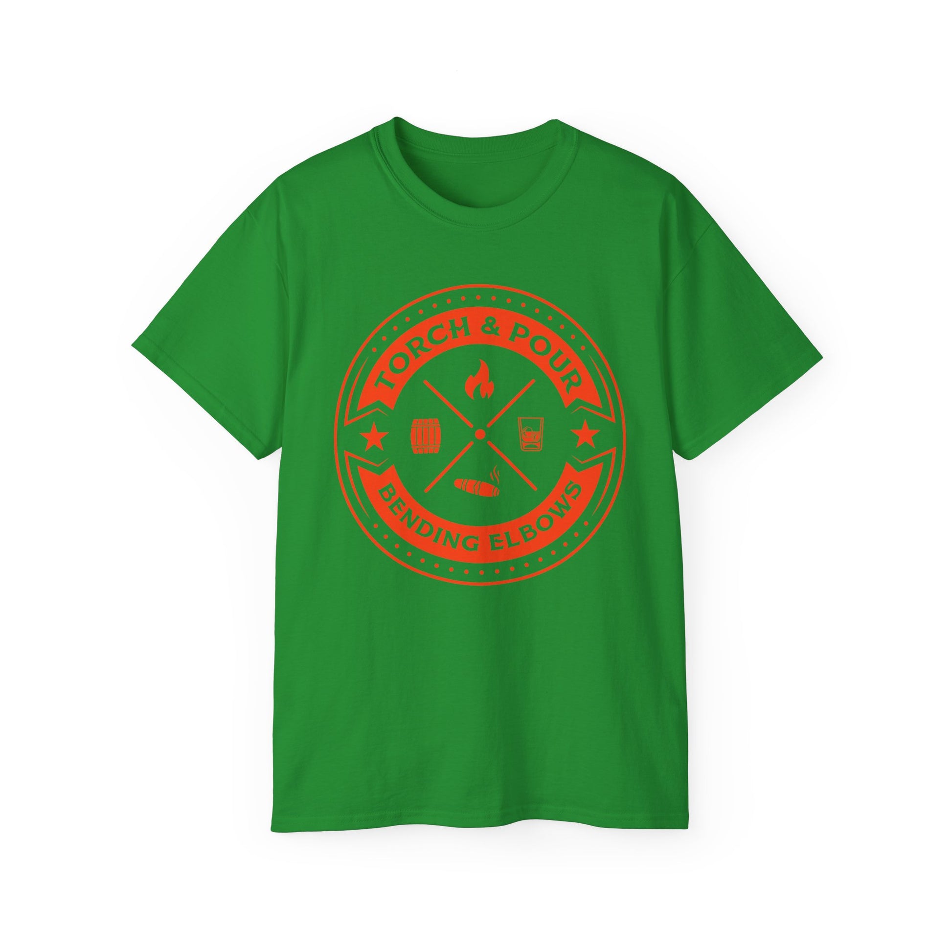 Torch & Pour Single Barrel Ultra Cotton Tee - Orange Logo