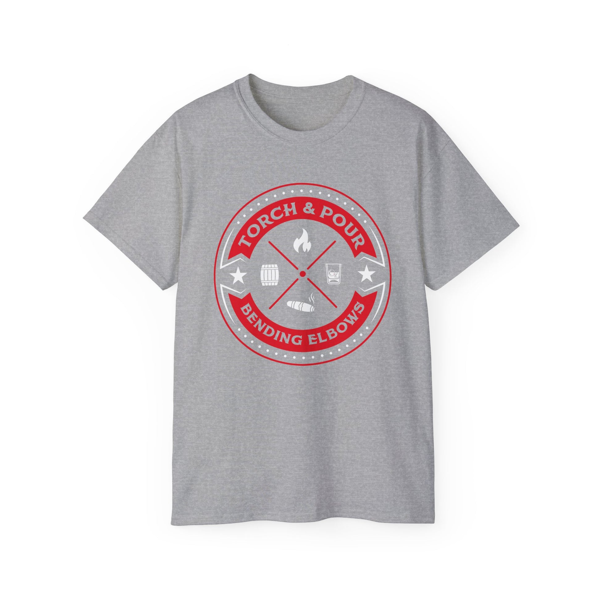 Torch & Pour Small Batch Ultra Cotton Tee - Red & White Edition