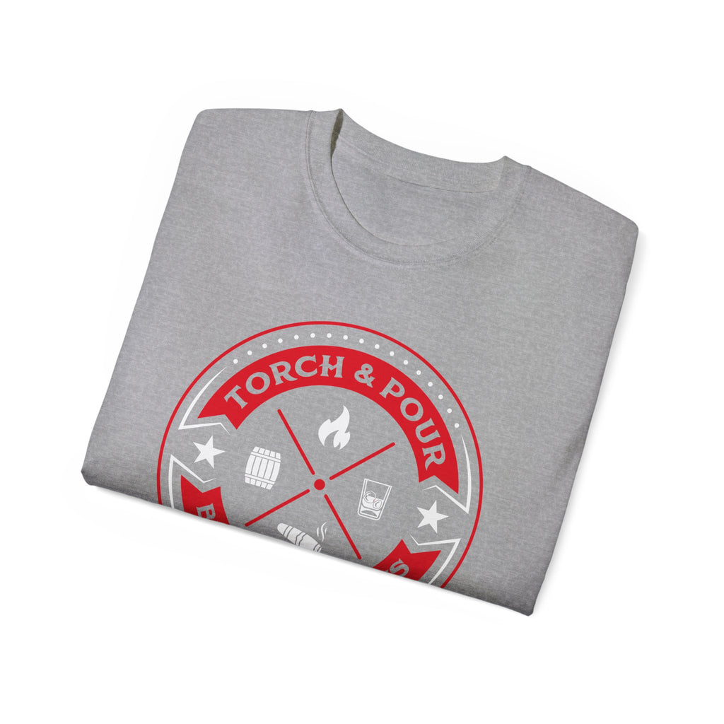 Torch & Pour Small Batch Ultra Cotton Tee - Red & White Edition