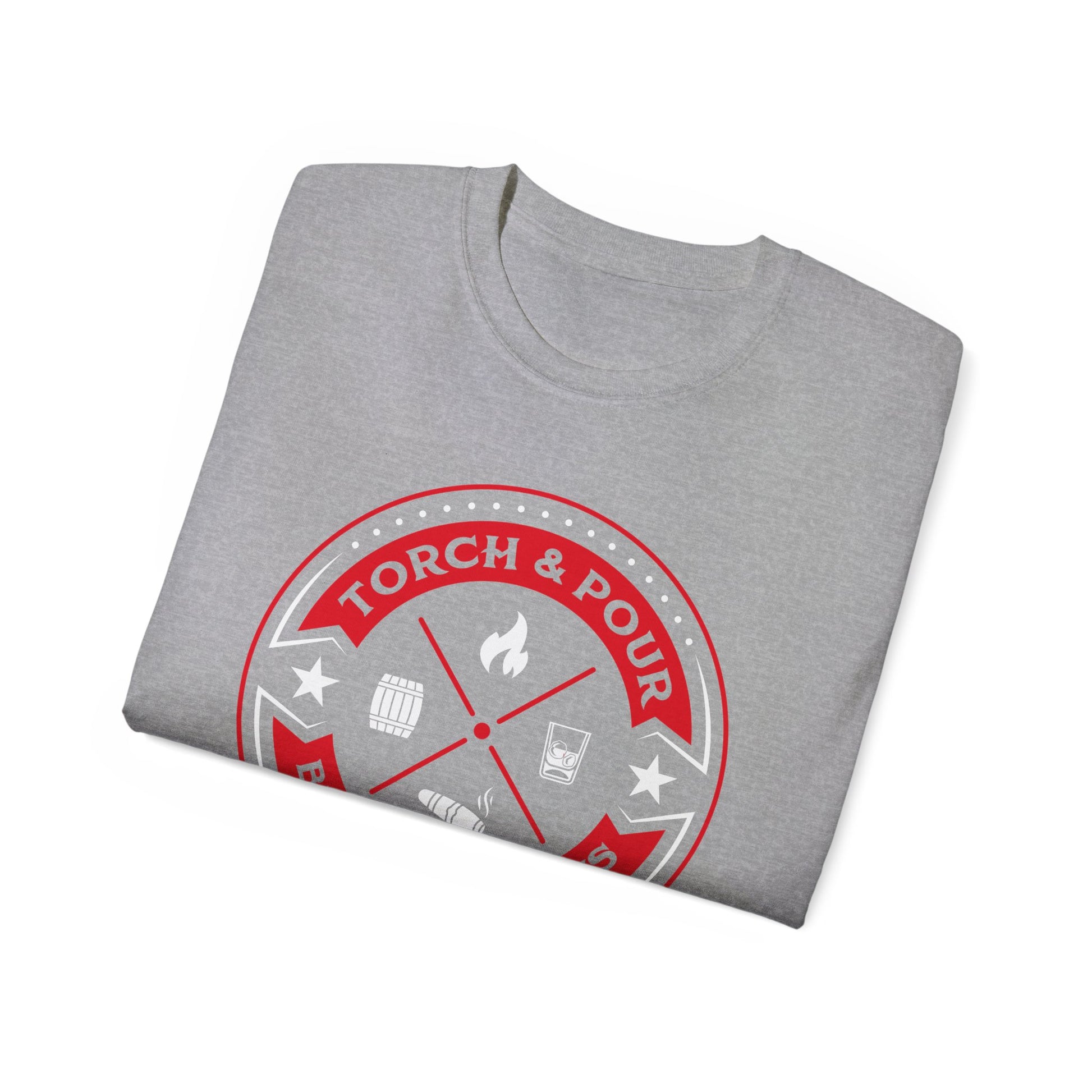 Torch & Pour Small Batch Ultra Cotton Tee - Red & White Edition