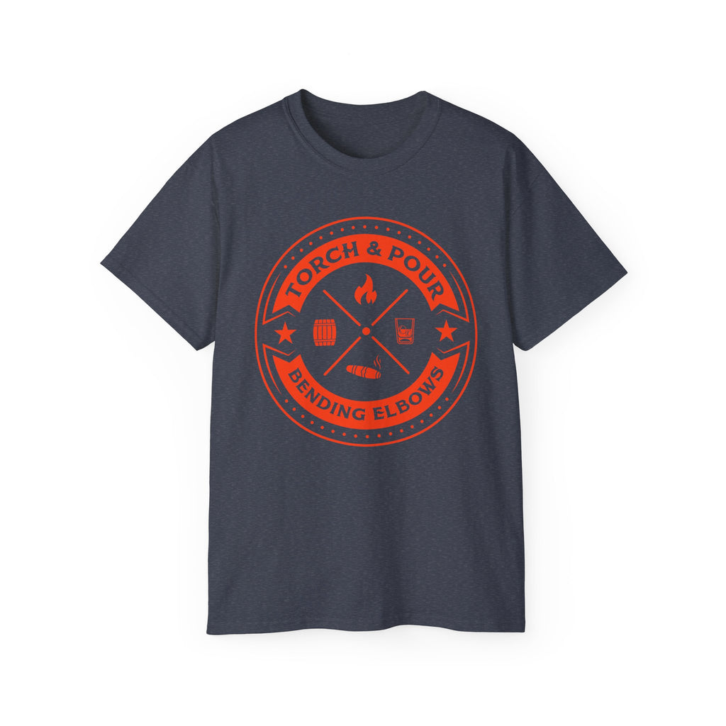 Torch & Pour Single Barrel Ultra Cotton Tee - Orange Logo