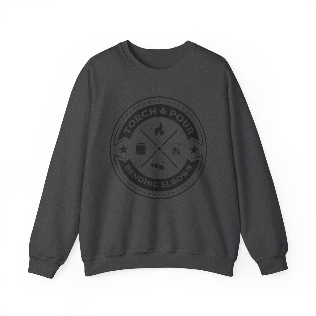 Torch & Pour Single Barrel - Heavy Blend™ Crewneck Sweatshirt - Black
