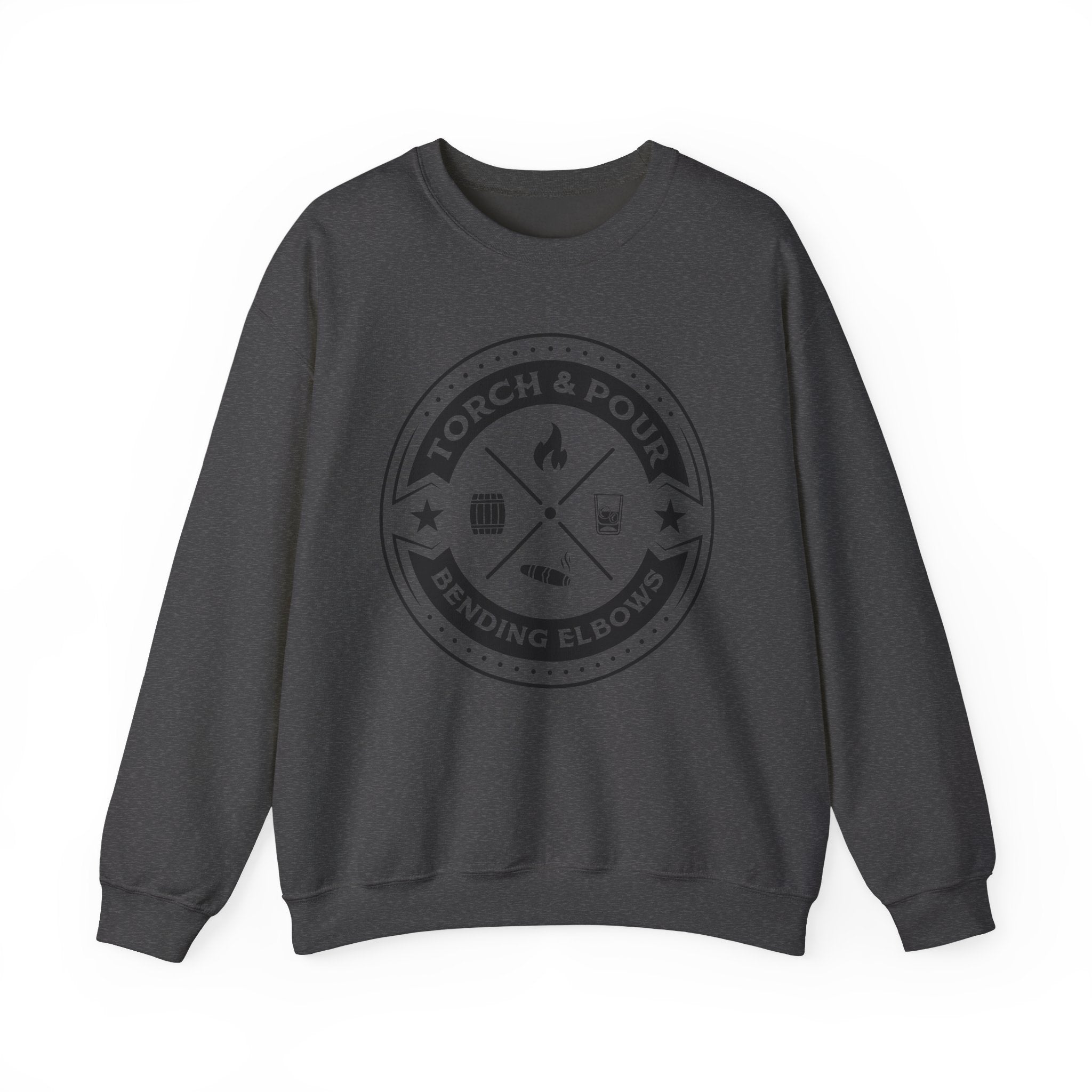 Torch & Pour Single Barrel - Heavy Blend™ Crewneck Sweatshirt - Black