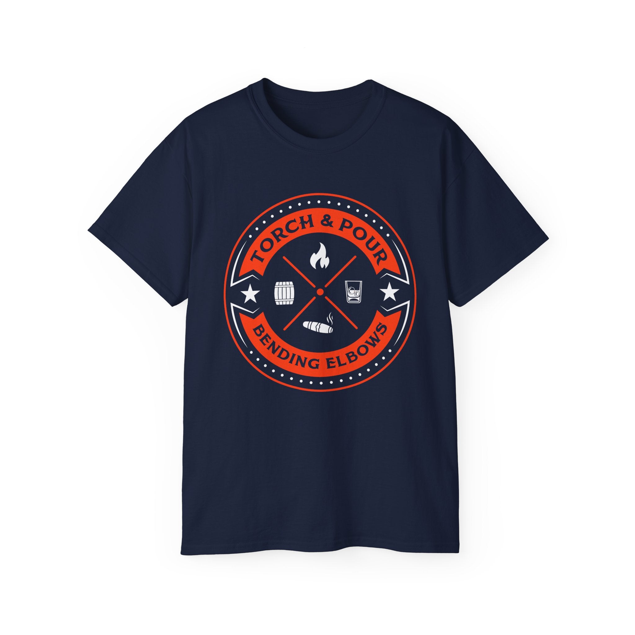 Torch & Pour Small Batch Ultra Cotton Tee - Orange & White Edition