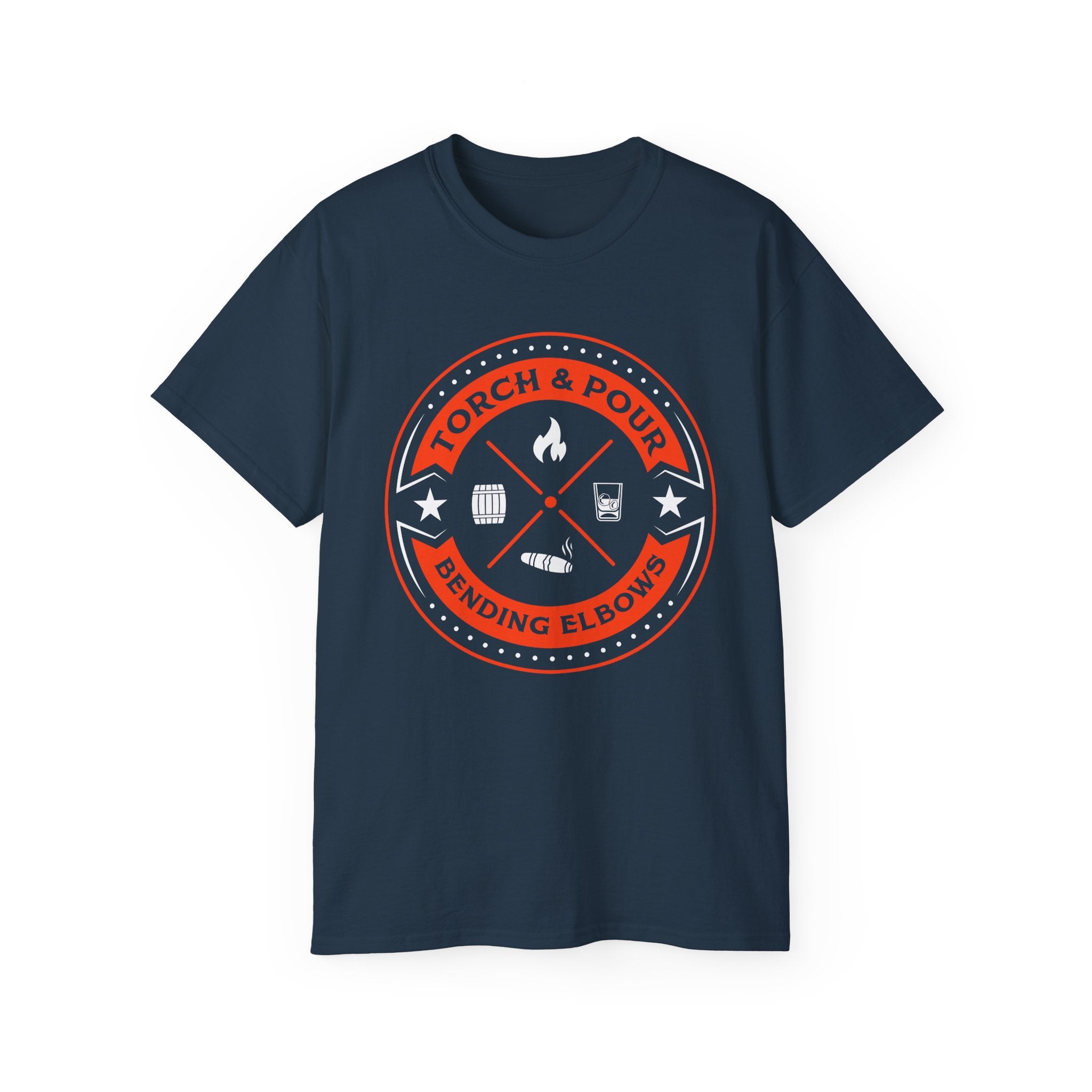 Torch & Pour Small Batch Ultra Cotton Tee - Orange & White Edition