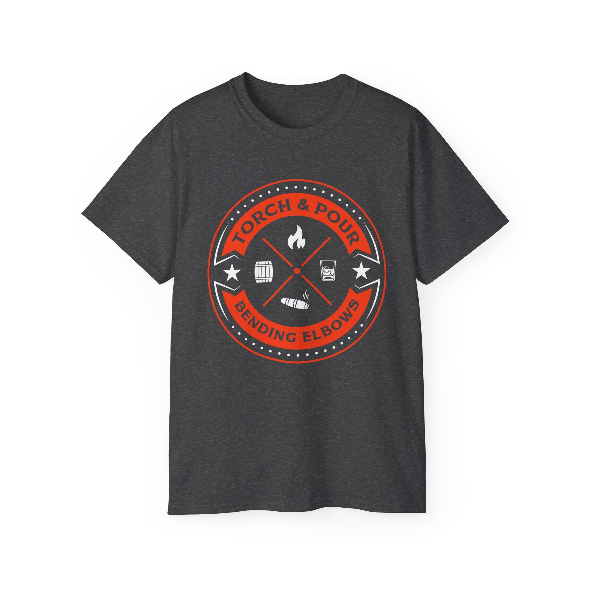 Torch & Pour Small Batch Ultra Cotton Tee - Orange & White Edition