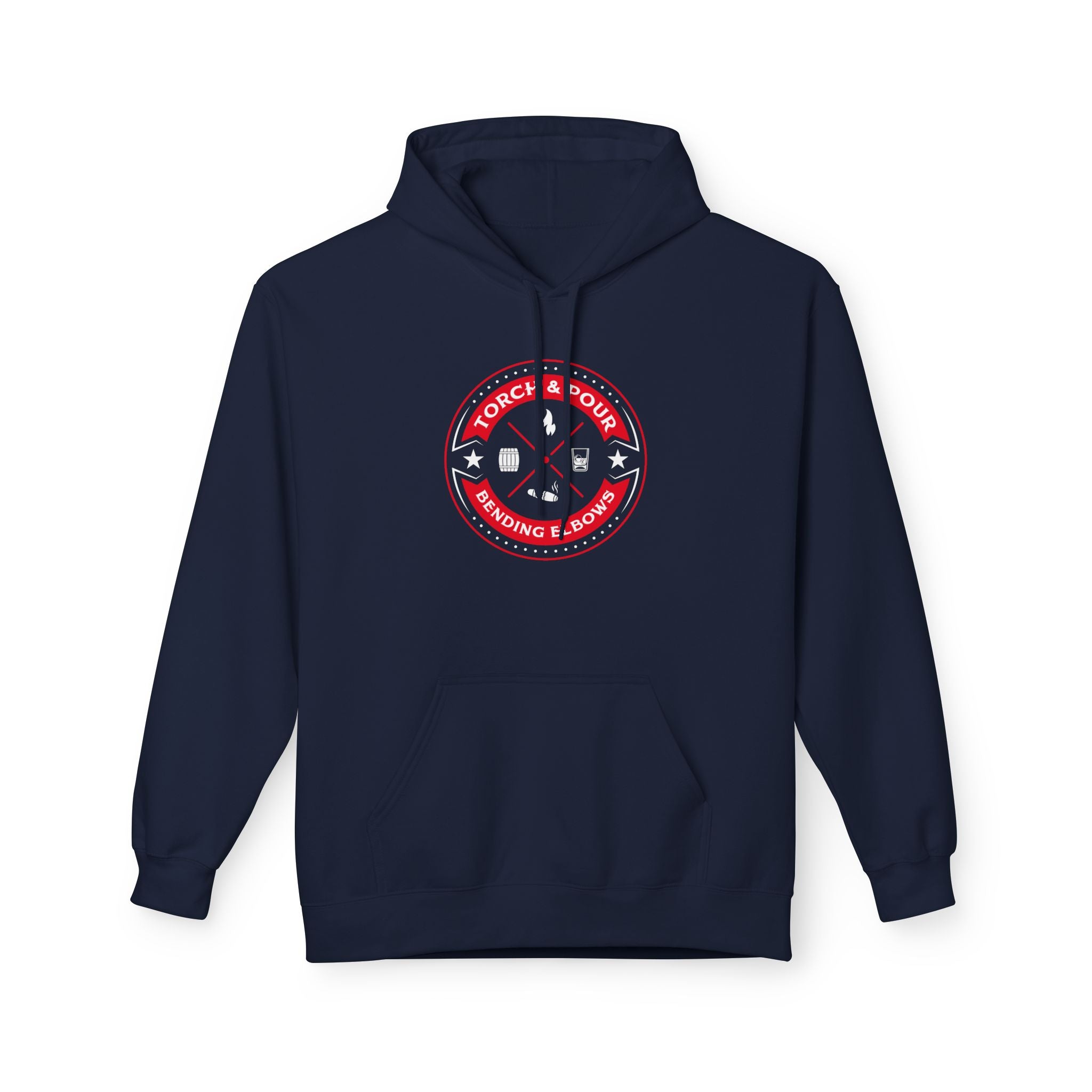Torch & Pour Full Proof - Midweight Softstyle Fleece Hoodie - Red/White/White